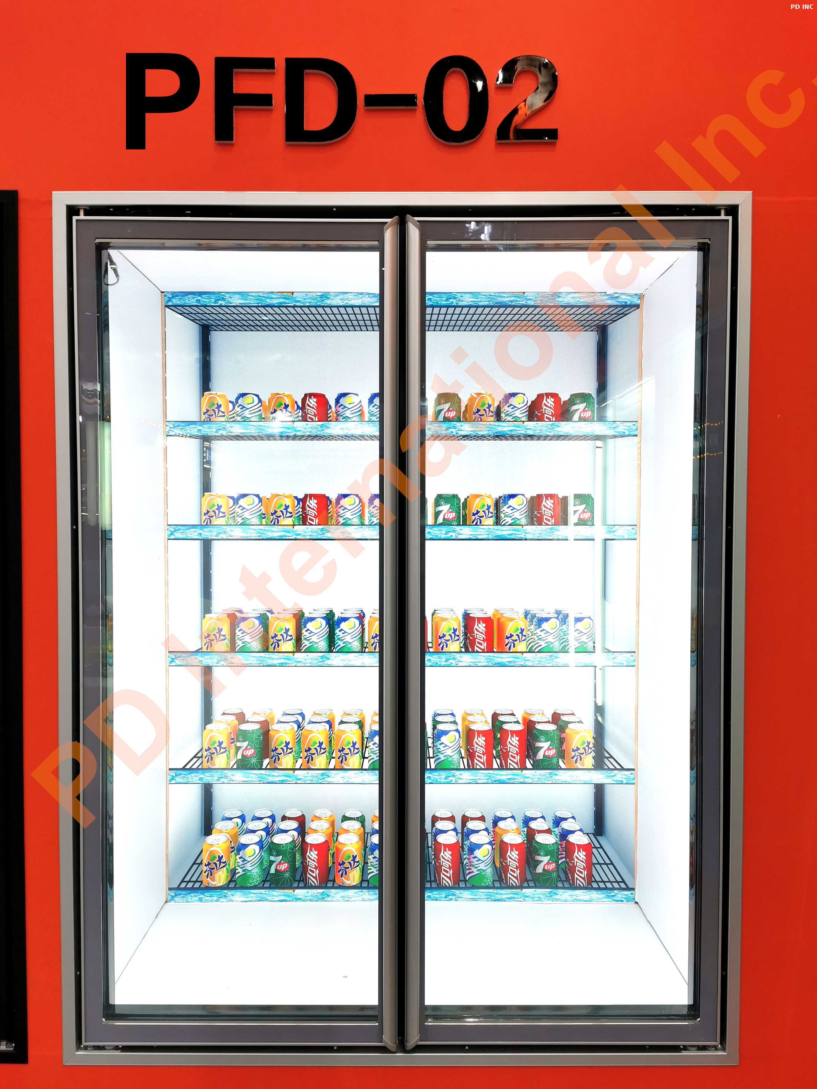 Congelador premium con puerta de vidrio sin marco antivaho