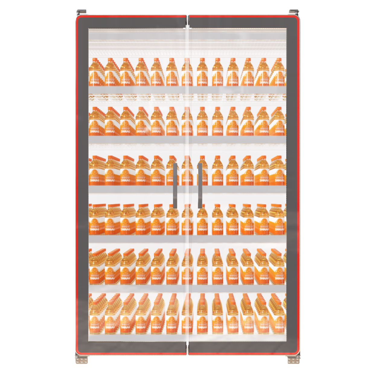 Descongelar la puerta de vidrio del escaparate de la tienda