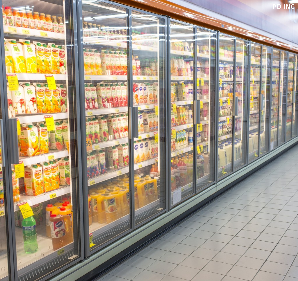 Puertas de vidrio para refrigeradores comerciales con gabinetes congeladores verticales