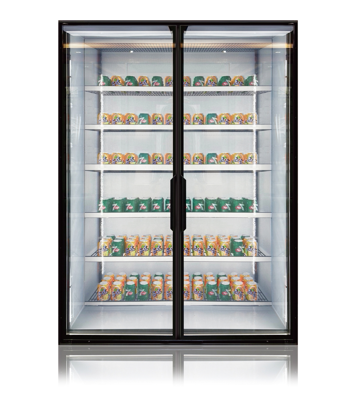 Puerta de cristal del congelador con pantalla vertical