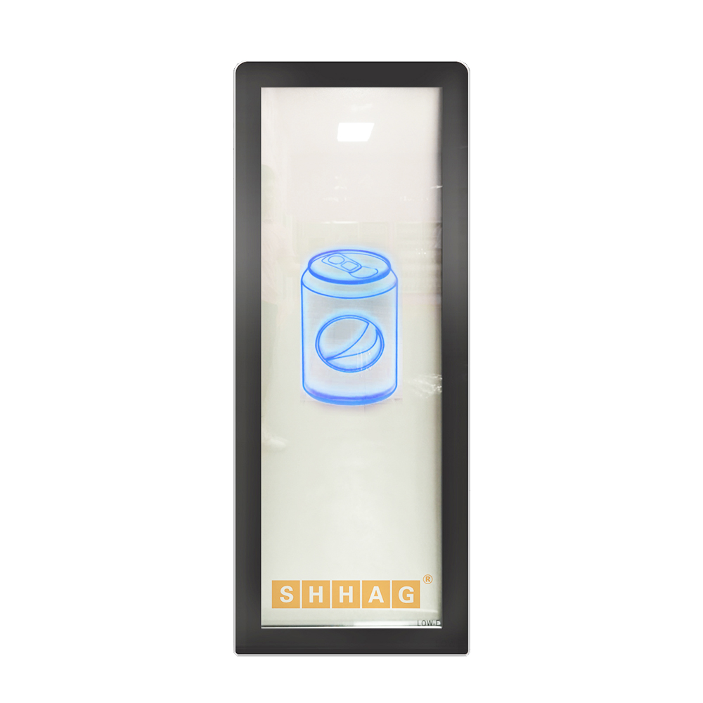 Descongelar la puerta de vidrio del escaparate de la tienda