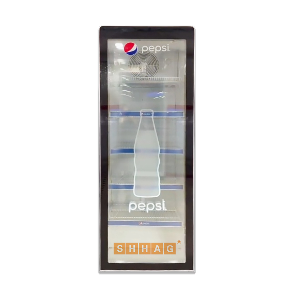 Descongelar la puerta de vidrio del escaparate de la tienda