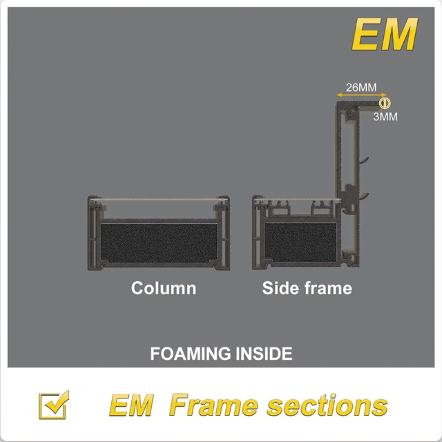 EM-01 Puerta y marco de vidrio que ahorran energía