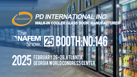 PD International INC exhibirá las innovadoras puertas de vidrio para refrigeración de Shandong Huajing en la feria NAFEM 2025 en Atlanta